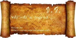 Vörös Ingrid névjegykártya