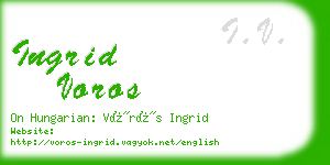 ingrid voros business card